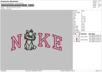 Nike Pink Kitty Embroidery File 4 size
