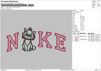 Nike Pink Kitty Embroidery File 4 size