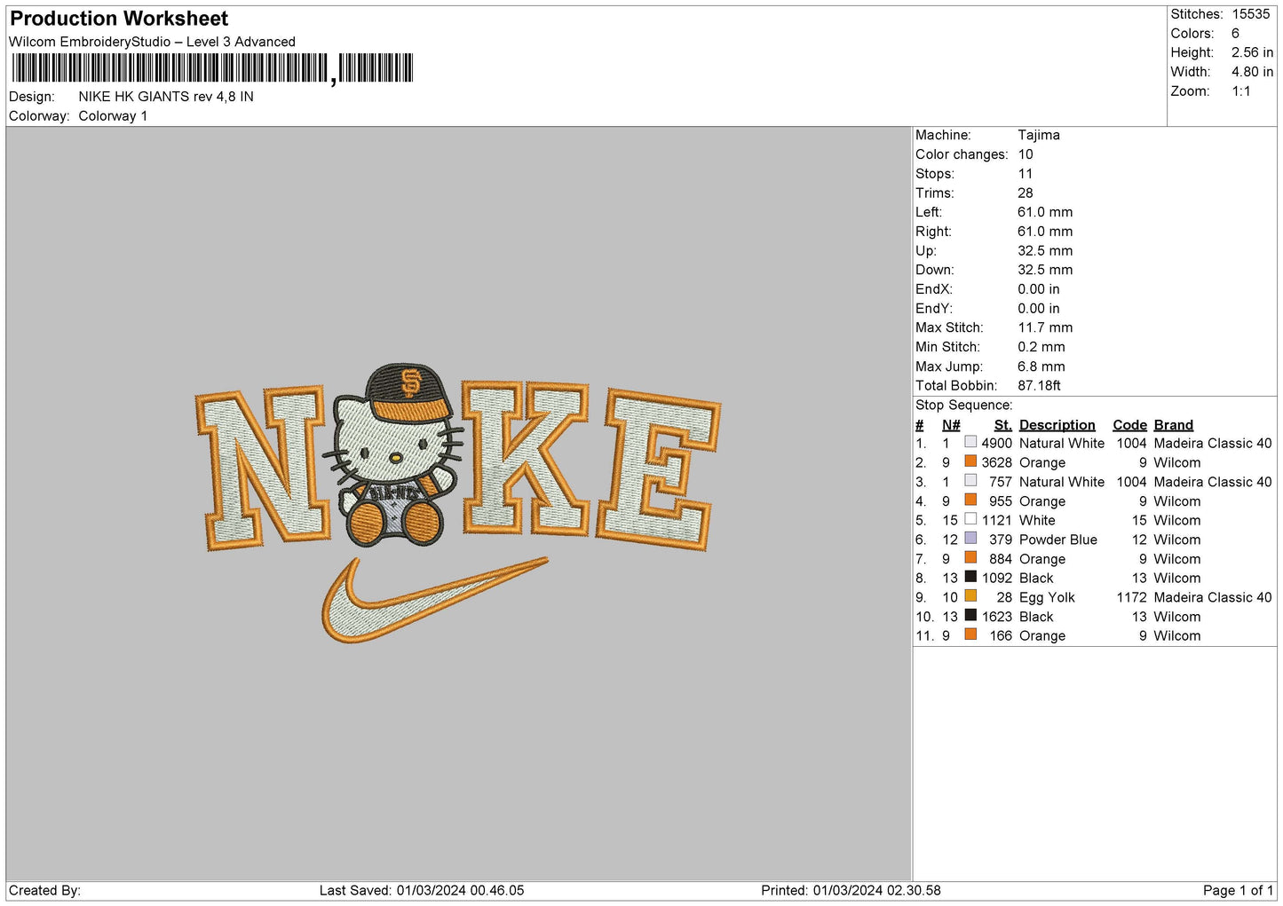 Nike Hk 2402 Embroidery File 6 sizes