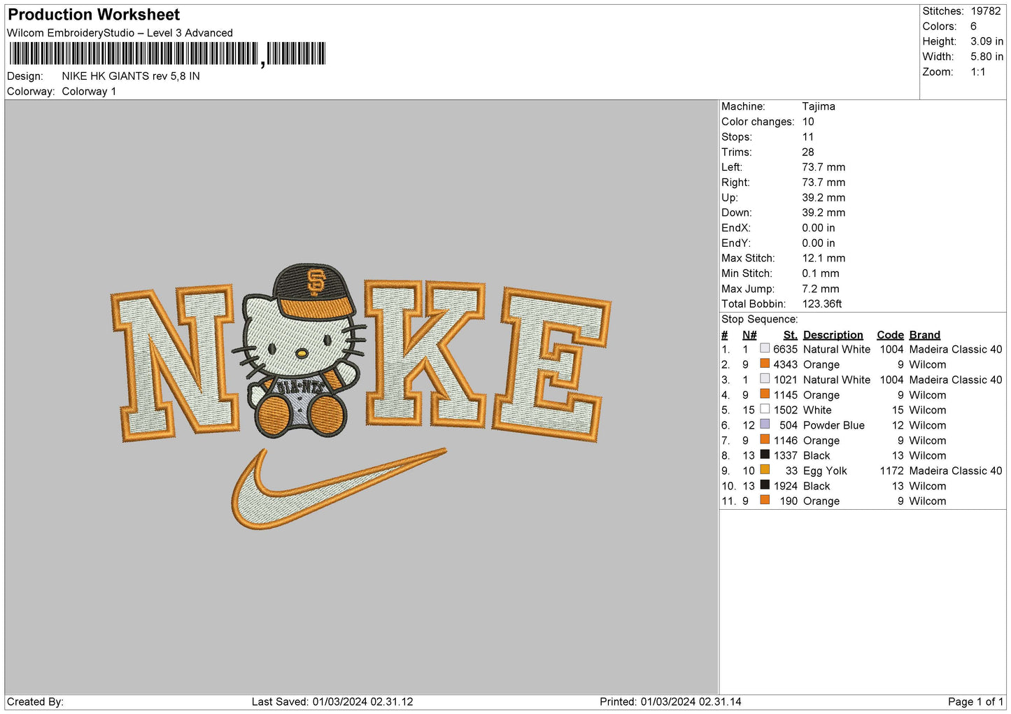 Nike Hk 2402 Embroidery File 6 sizes