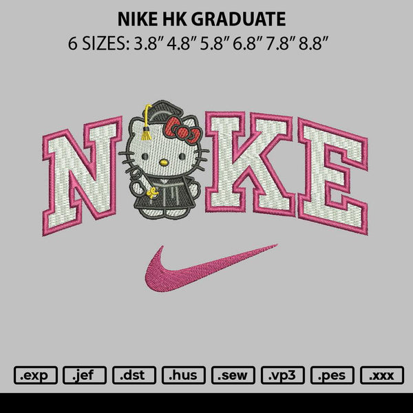 Nike Hk Graduate Embroidery File 6 sizes
