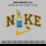 Nike Simpson 1612 Embroidery File 6 sizes