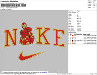Nike Iron Man Embroidery File 4 size