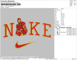 Nike Iron Man Embroidery File 4 size