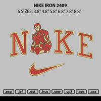 Nike Iron 2409 Embroidery File 6 sizes