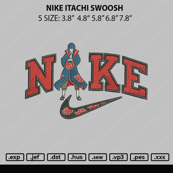 Nike Itachi Swoosh Embroidery File 5 sizes