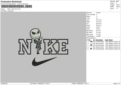 Nike Jack V2 Embroidery File 6 sizes