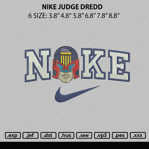 Nike Judge Dredd Embroidery File 6 sizes