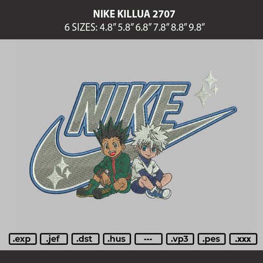 Nike Killua 2707 Embroidery Machine Design File 6 sizes