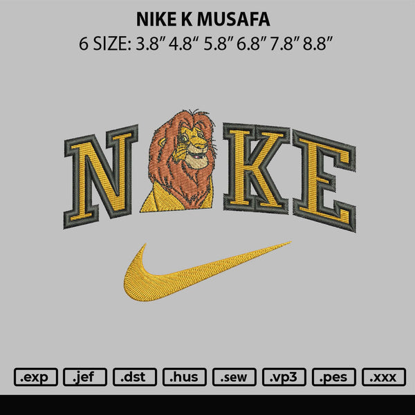 Nike K Musafa Embroidery File 6 sizes