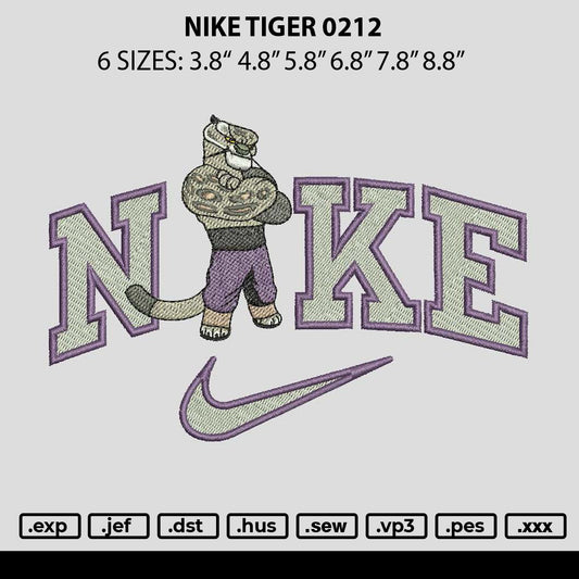 Nike Tiger 0212 Embroidery File 6 sizes