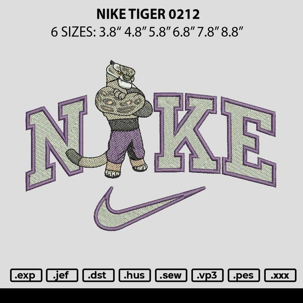 Nike Tiger 0212 Embroidery File 6 sizes
