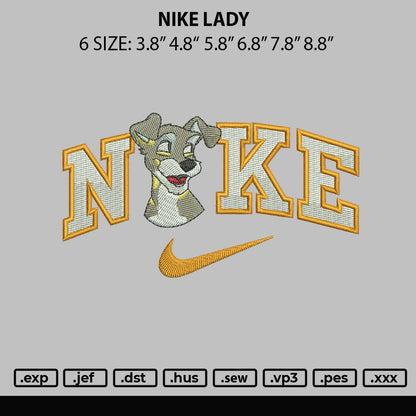 Nike Lady Embroidery File 6 sizes