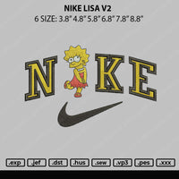 Nike Lisa V2 Embroidery File 6 sizes