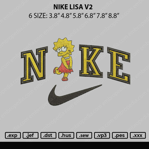 Nike Lisa V2 Embroidery File 6 sizes