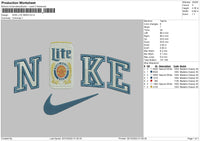 Nike Lite Beer Embroidedry File 6 sizes