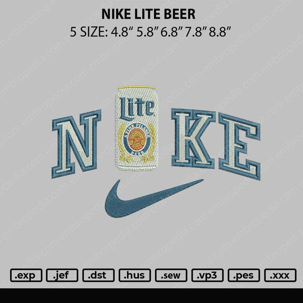 Nike Lite Beer Embroidedry File 6 sizes