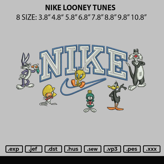 Nike Looney Tunes Embroidery File 4 size