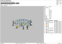 Nike Looney Tunes Embroidery File 4 size