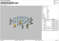 Nike Looney Tunes Embroidery File 4 size