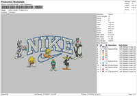 Nike Looney Tunes Embroidery File 4 size