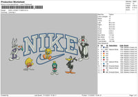 Nike Looney Tunes Embroidery File 4 size