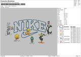 Nike Looney Tunes Embroidery File 4 size
