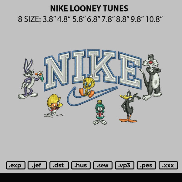 Nike Looney Tunes Embroidery File 4 size