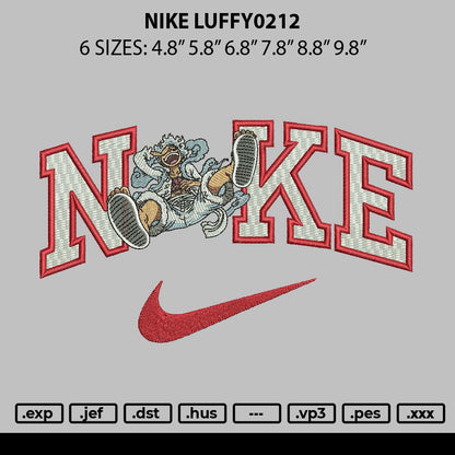 Nike Luffy0212 Embroidery File 6 sizes