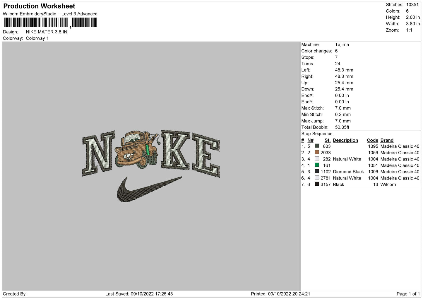 Nike Meter Embroidery File 6 sizes