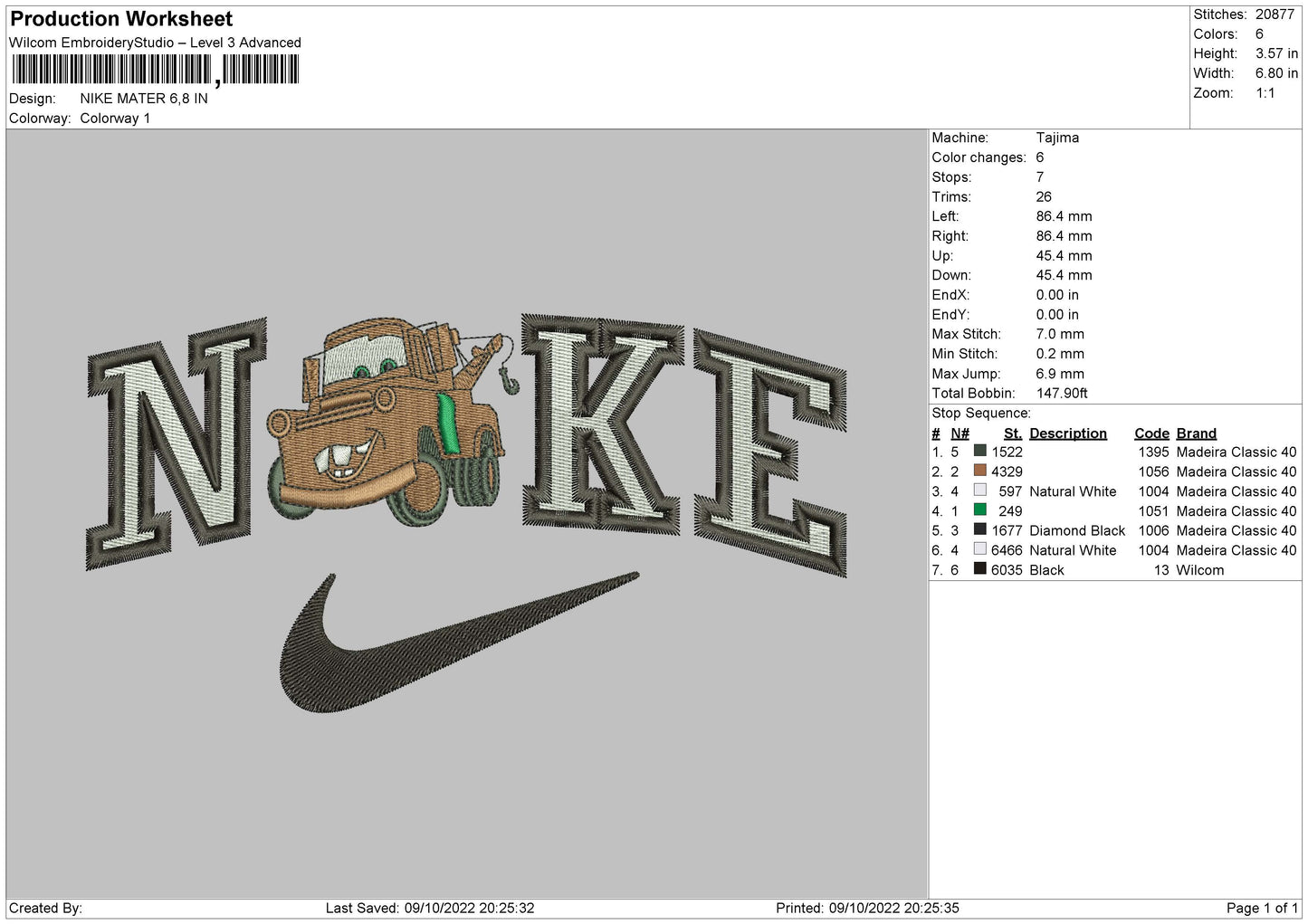 Nike Meter Embroidery File 6 sizes