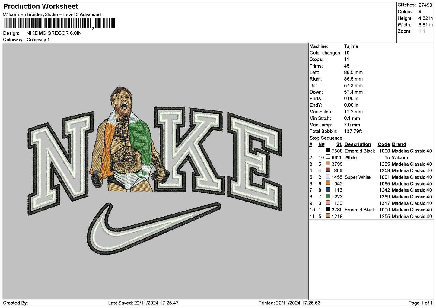 Nike Gregor Embroidery File 6 sizes