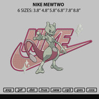 Nike Mewtwo Embroidery File 6 sizes