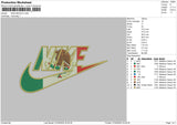 Nike Mexico Embroidery File 6 sizes