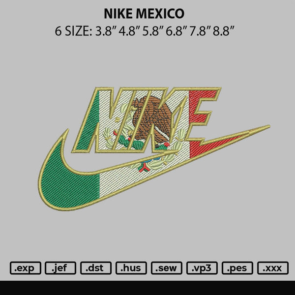 Nike Mexico Embroidery File 6 sizes