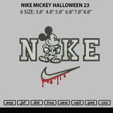 Nike Mickey Halloween 23 Embroidery File 6 sizes