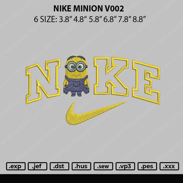 Nike Minion V002 Embroidery File 6 sizes