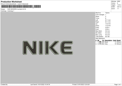 Nike Modern Rounded Embroidery File 4 size