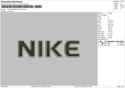 Nike Modern Rounded Embroidery File 4 size