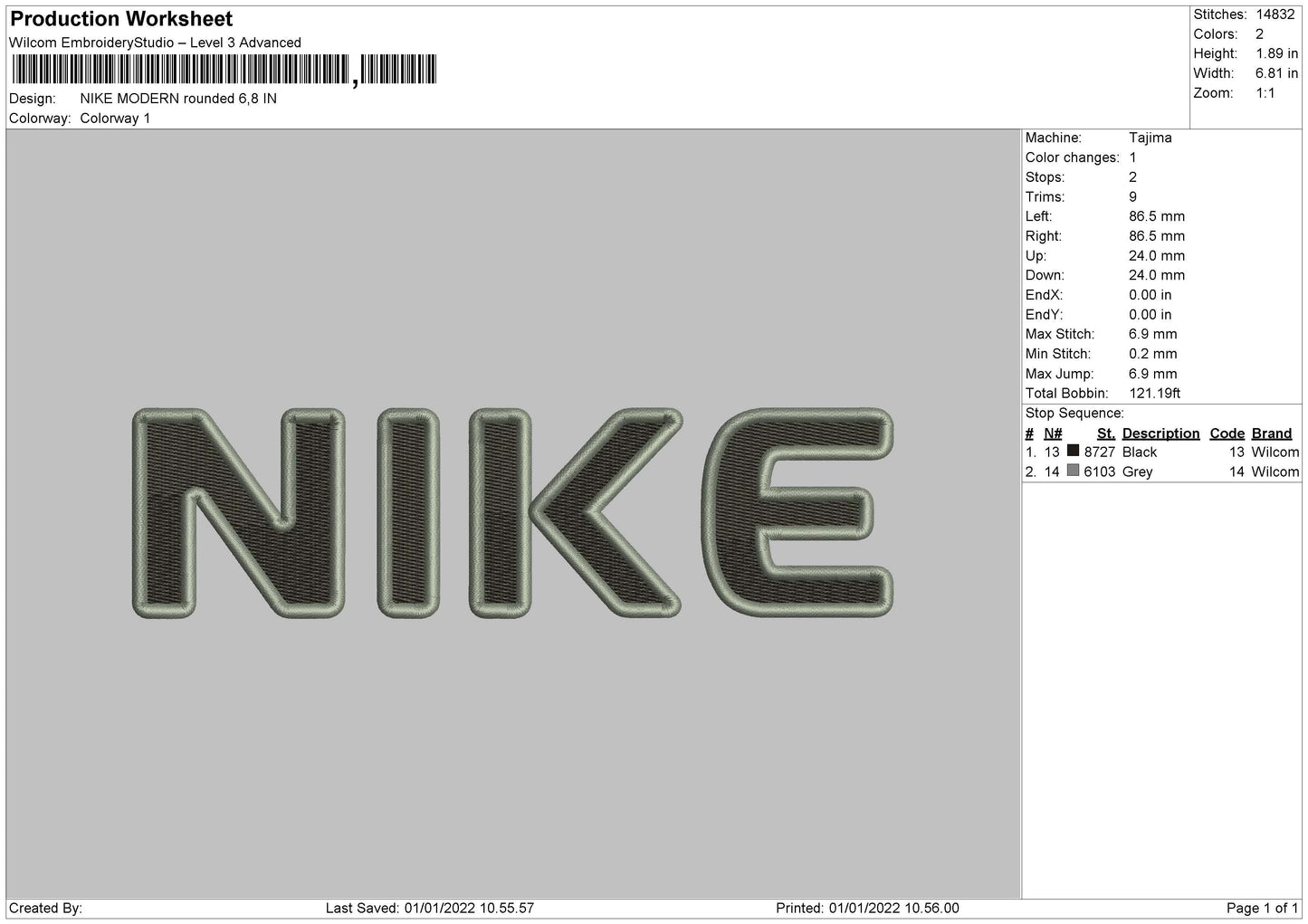 Nike Modern Rounded Embroidery File 4 size