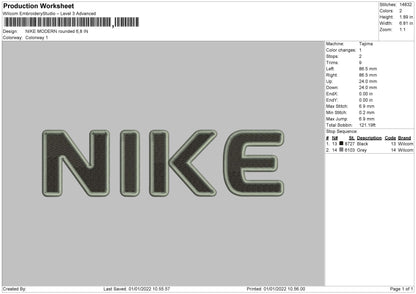 Nike Modern Rounded Embroidery File 4 size