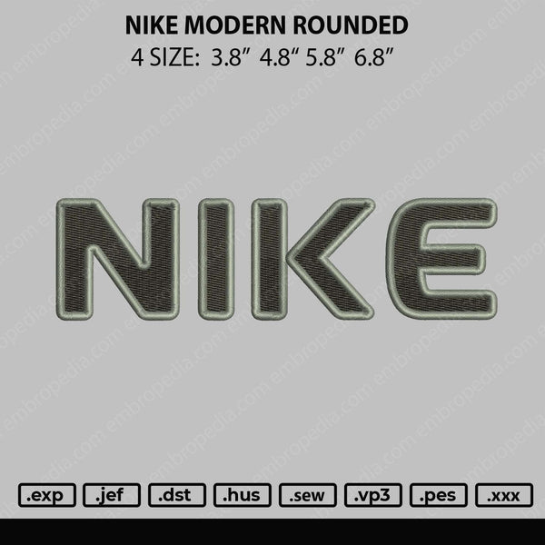 Nike Modern Rounded Embroidery File 4 size