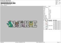 Nike Monsters Embroidery File 6 sizes