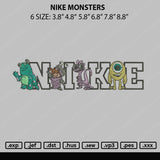 Nike Monsters Embroidery File 6 sizes