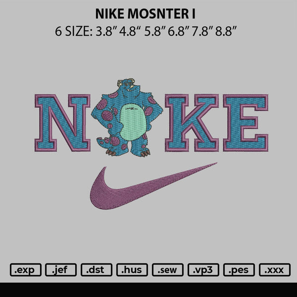 Nike Monster I Embroidery File 6 Sizes