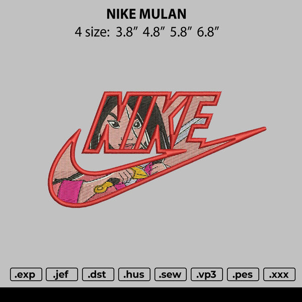 Nike Mulan Embroidery File 4 size
