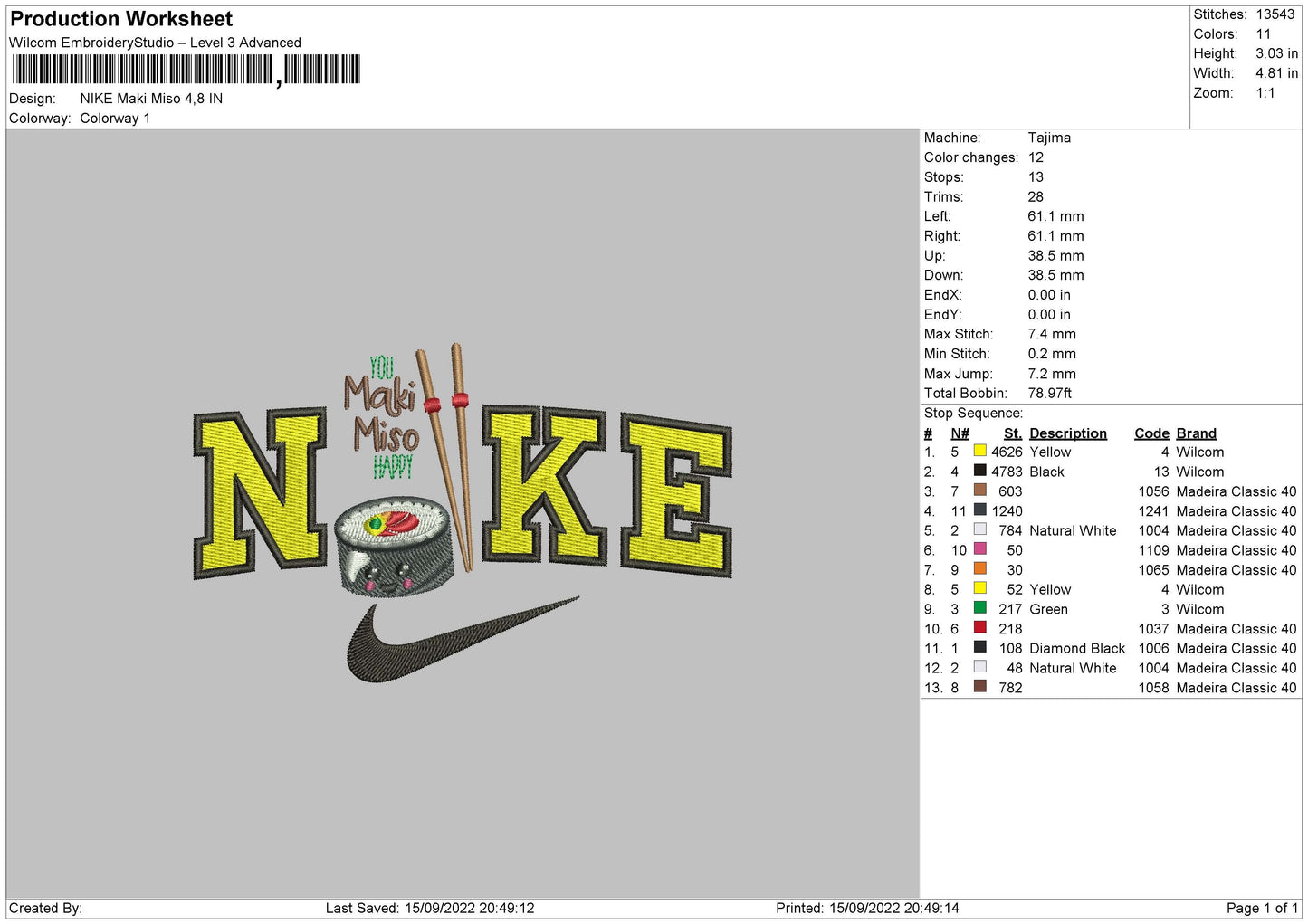 Nike Maki Miso Embroidery File 5 sizes