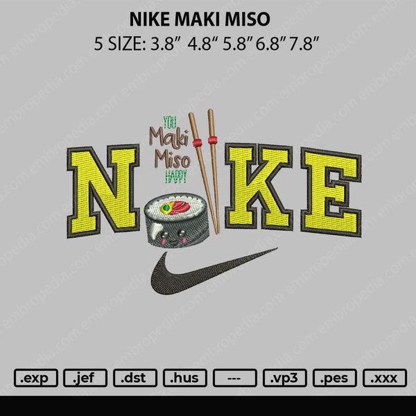 Nike Maki Miso Embroidery File 5 sizes