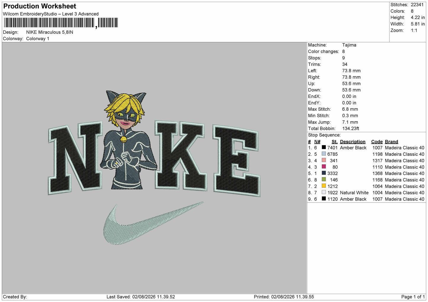 Nike Mira Embroidery Machine Design File 6 sizes