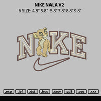 Nike Nala V2 Embroidery File 6 sizes